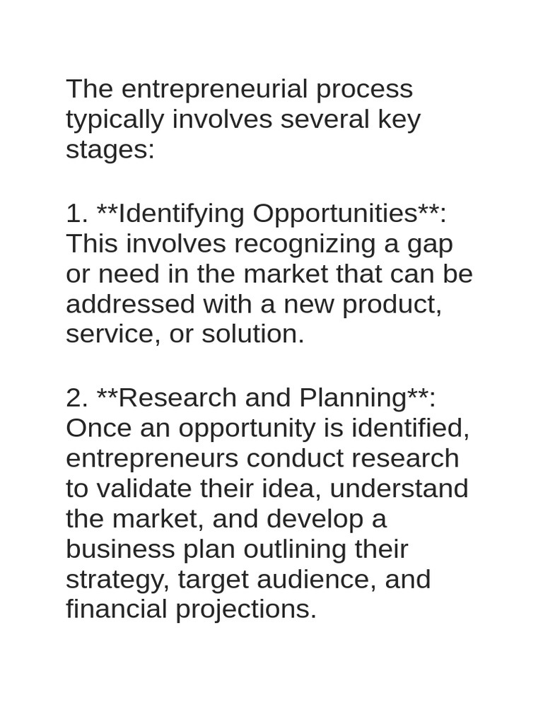 Entrepreneurial process pdf