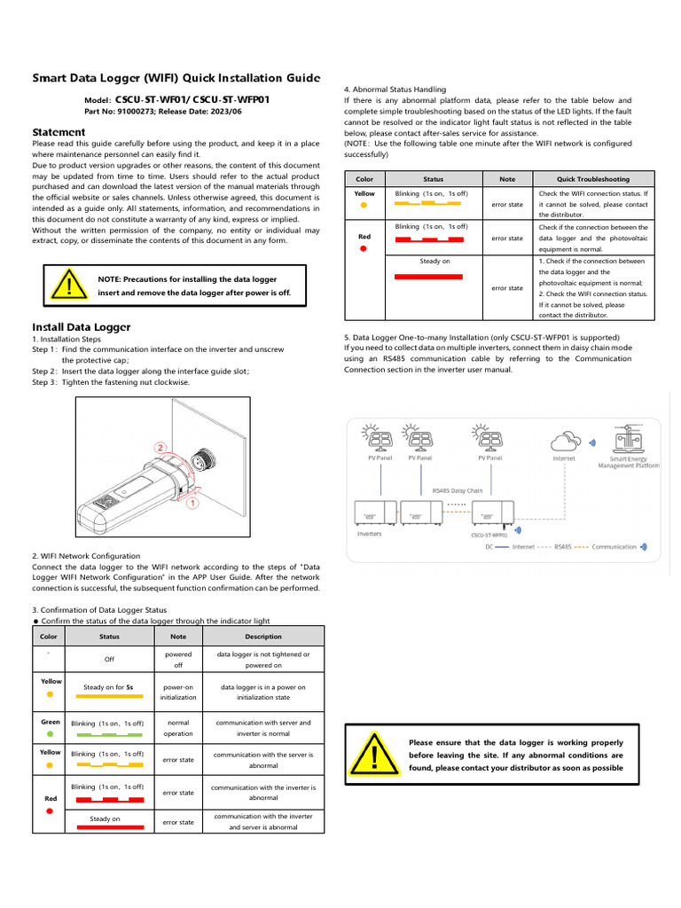 Smart Data Logger WIFI Installation Guide | PDF | Mobile App | Qr Code