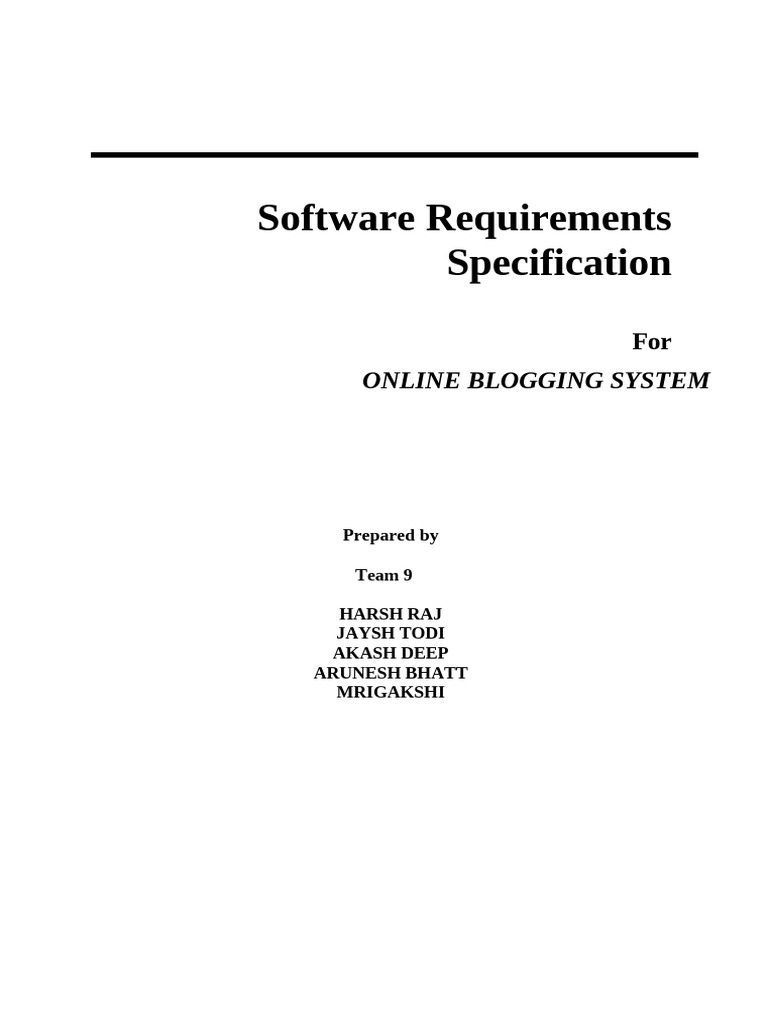 E-Blogging System Final srs1 | PDF | Databases | Operating System