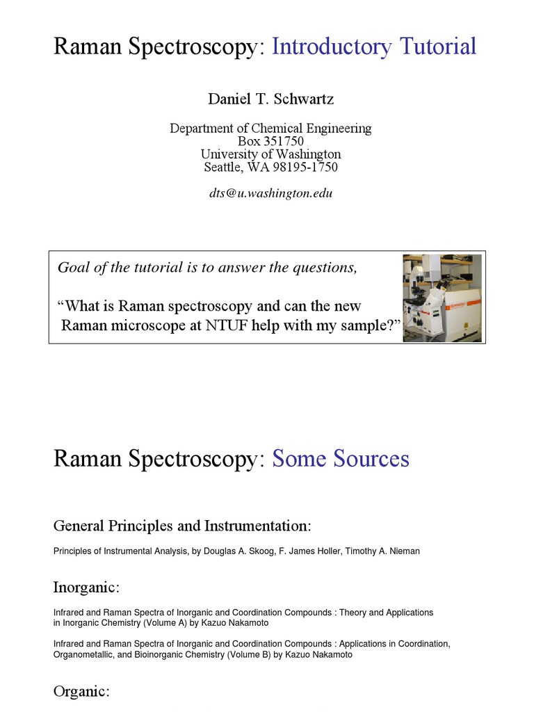 NTUF Raman Spectroscopy Tutorial | PDF | Teaching Methods & Materials ...