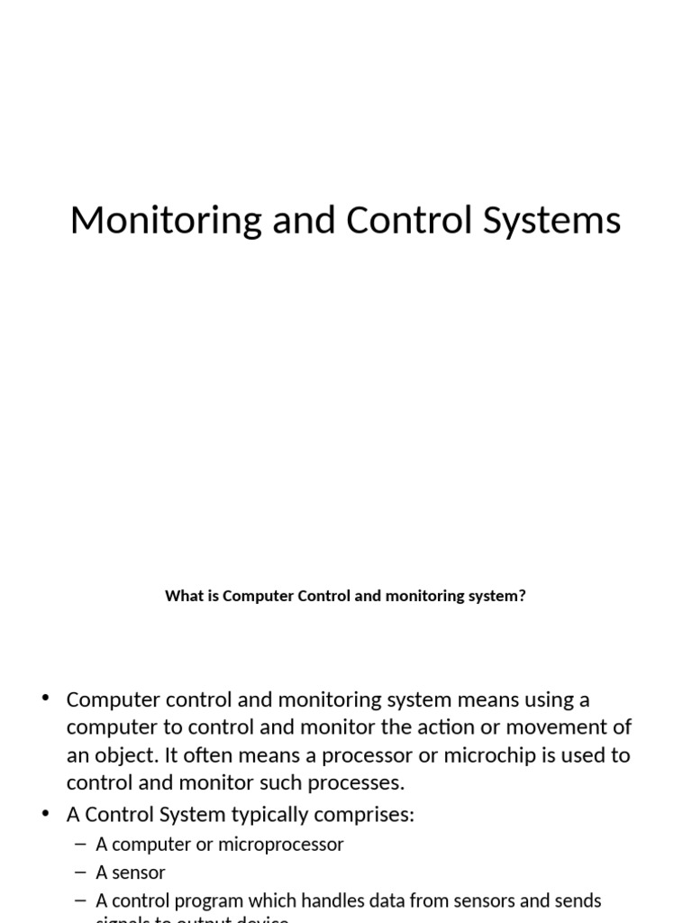 Monitoring and Control Systemsbui | PDF | Sensor | Security Alarm