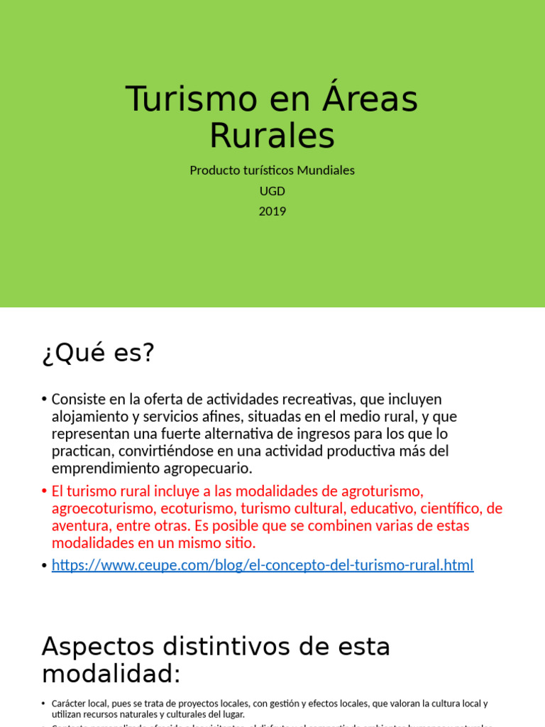 Turismo Rural y Modalidades Diversas | PDF | Turismo