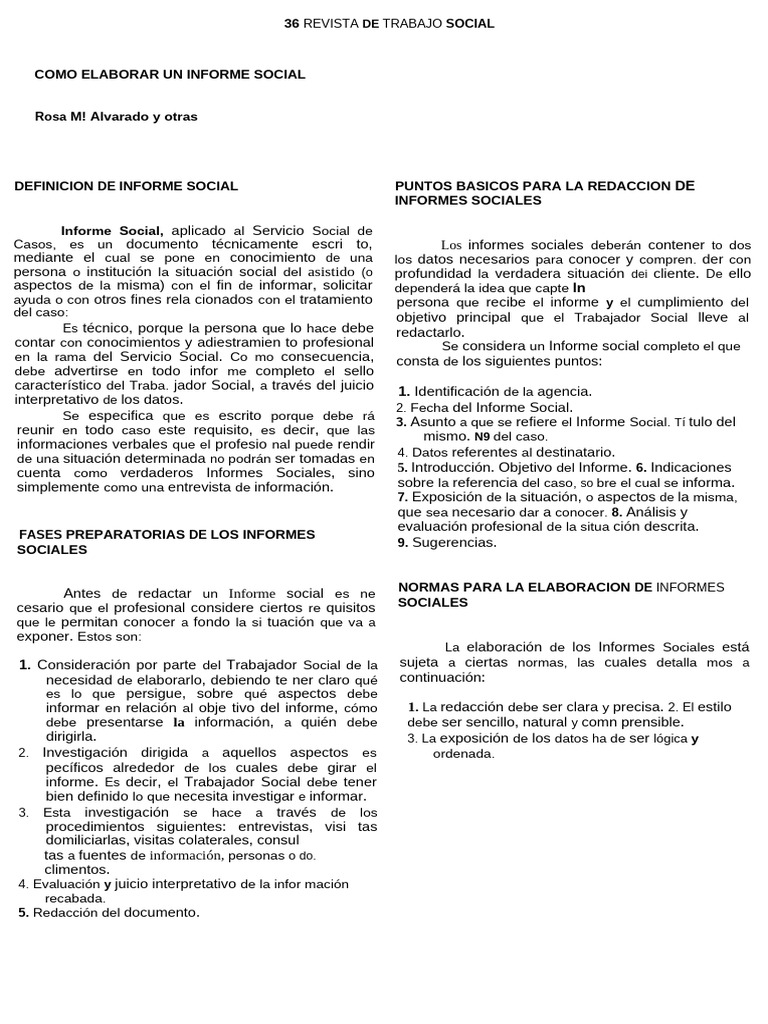 Copia de Como Elaborar Un Informe Social | PDF | Trabajo Social ...