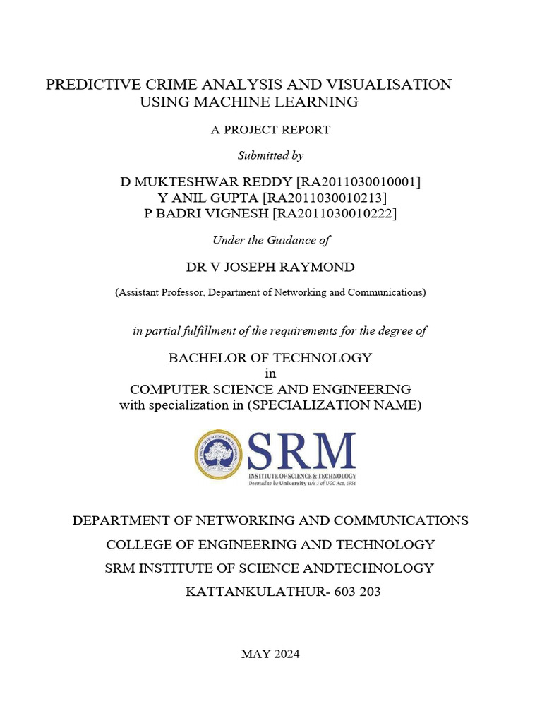 Predictive Crime Analysis with ML | PDF | Machine Learning | Predictive ...