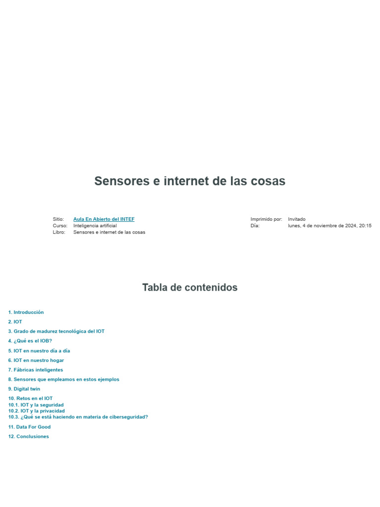 Sensores y IoT en la Vida Diaria | PDF | Internet de las Cosas | Sensor