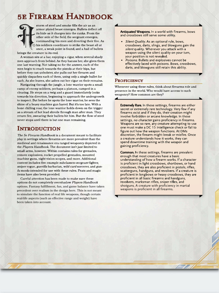Firearm rules 5e pdf