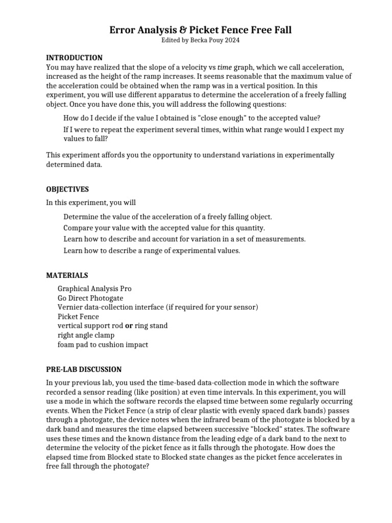 PHYS AM 02 Error Analysis - AP Mech | PDF | Histogram | Uncertainty