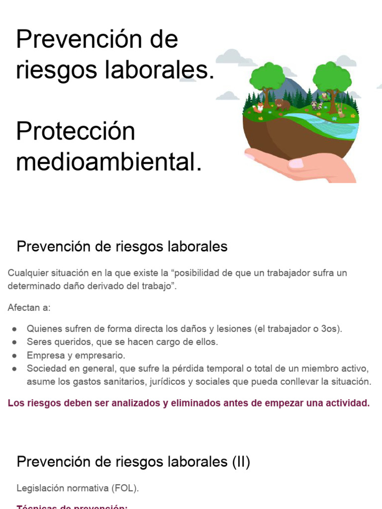 Prevención de Riesgos Laborales y Medioambientales | PDF | Residuos ...