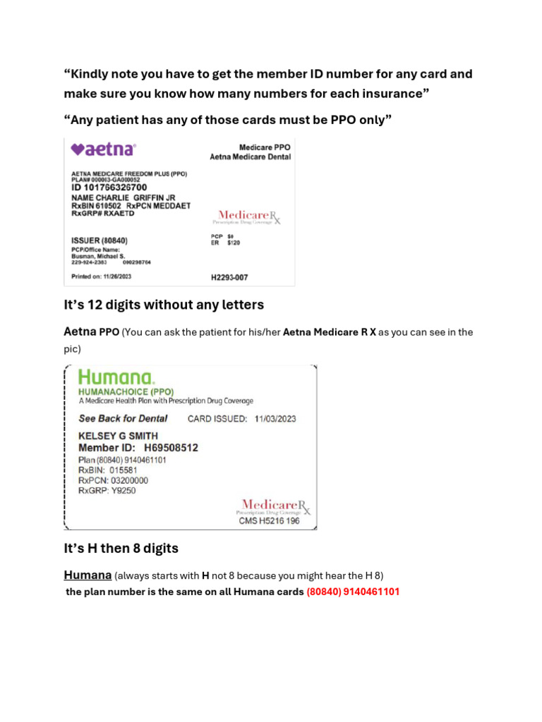 Humana Plan ID Guidelines | PDF