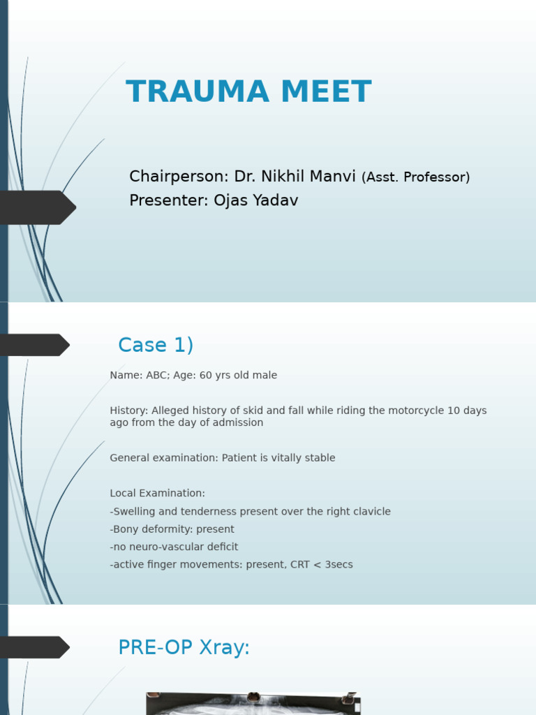 Trauma Case Studies and Treatments | PDF | Science & Mathematics