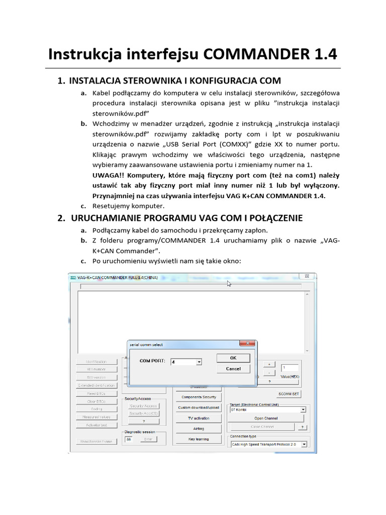 Instrukcja Com Commander2 | PDF