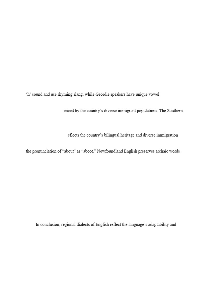 Understanding English Regional Dialects Pdf Accent