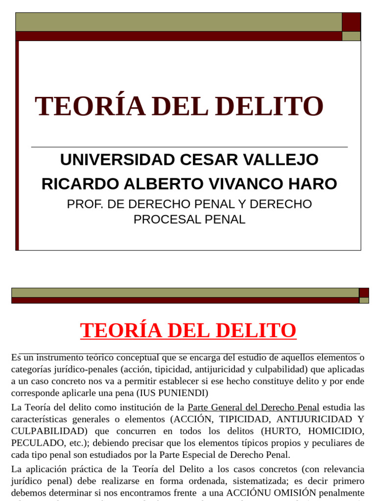 Elementos Clave de la Teoría del Delito | PDF | Derecho penal | Justicia