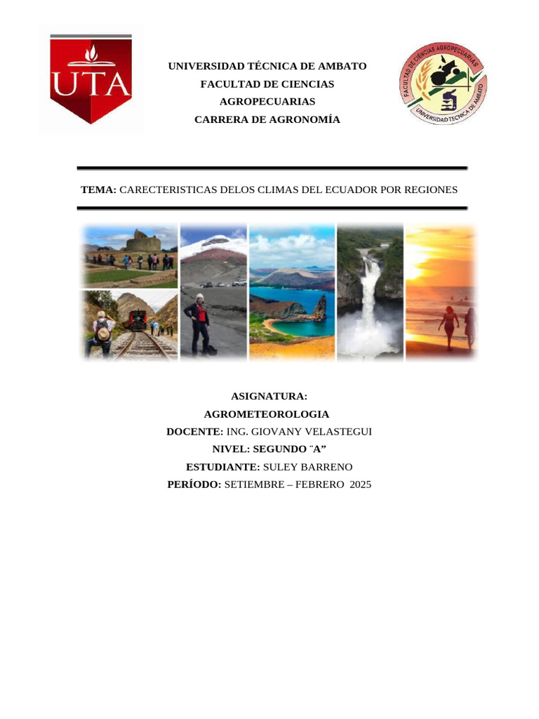 Climas Del Ecuador | PDF | Clima | Clima templado
