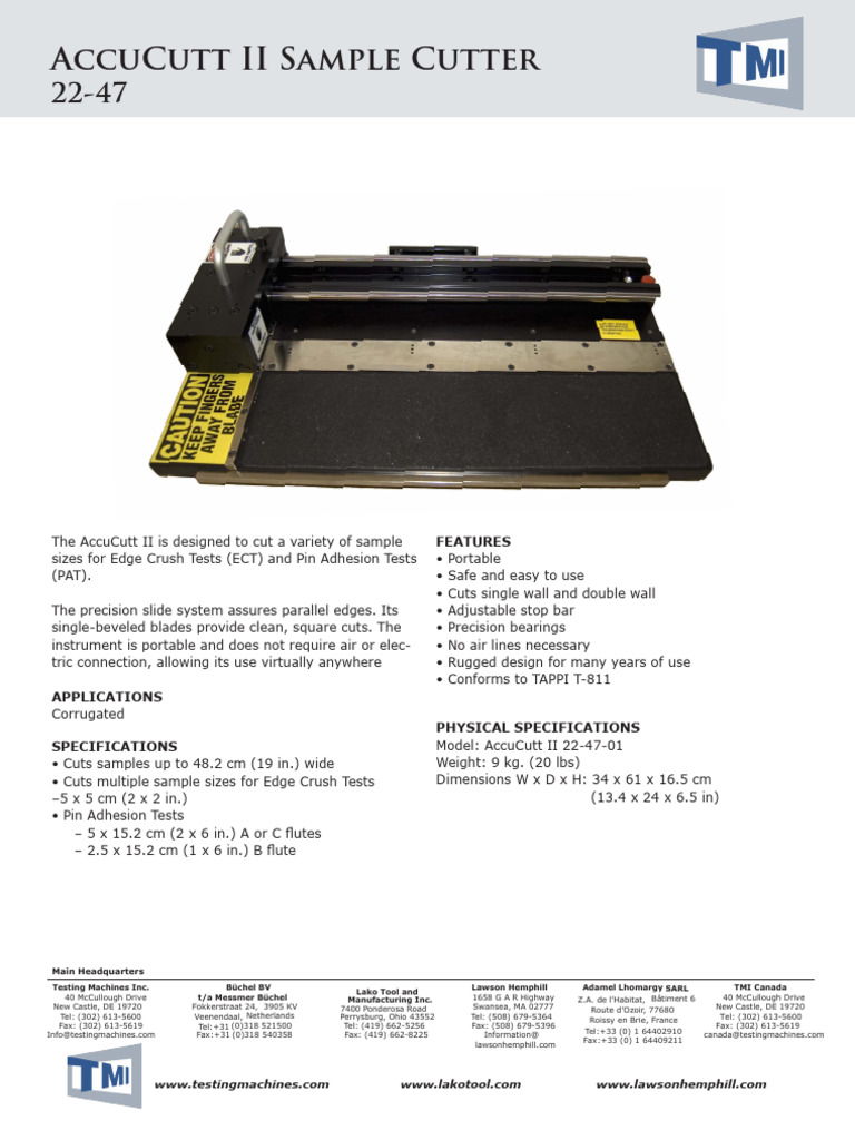 22 47 Accucutt 2 Sample Cutter | PDF