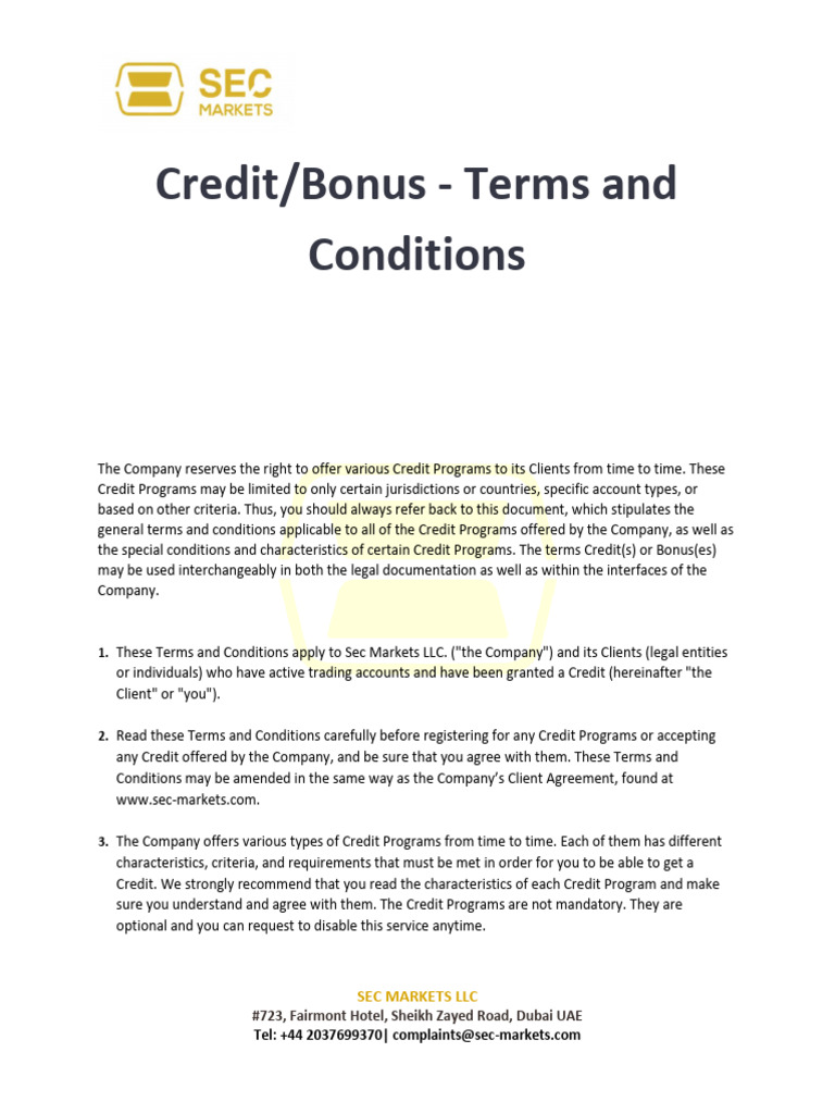 Trading Credit Terms & Conditions | PDF | Credit | Finance & Money ...
