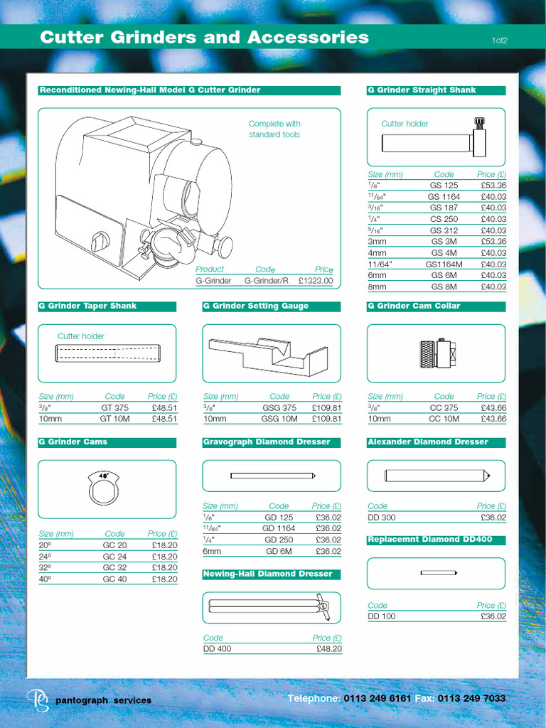 Cutter Grinders & Accessories Pricing Guide | PDF | Metalworking | Tools