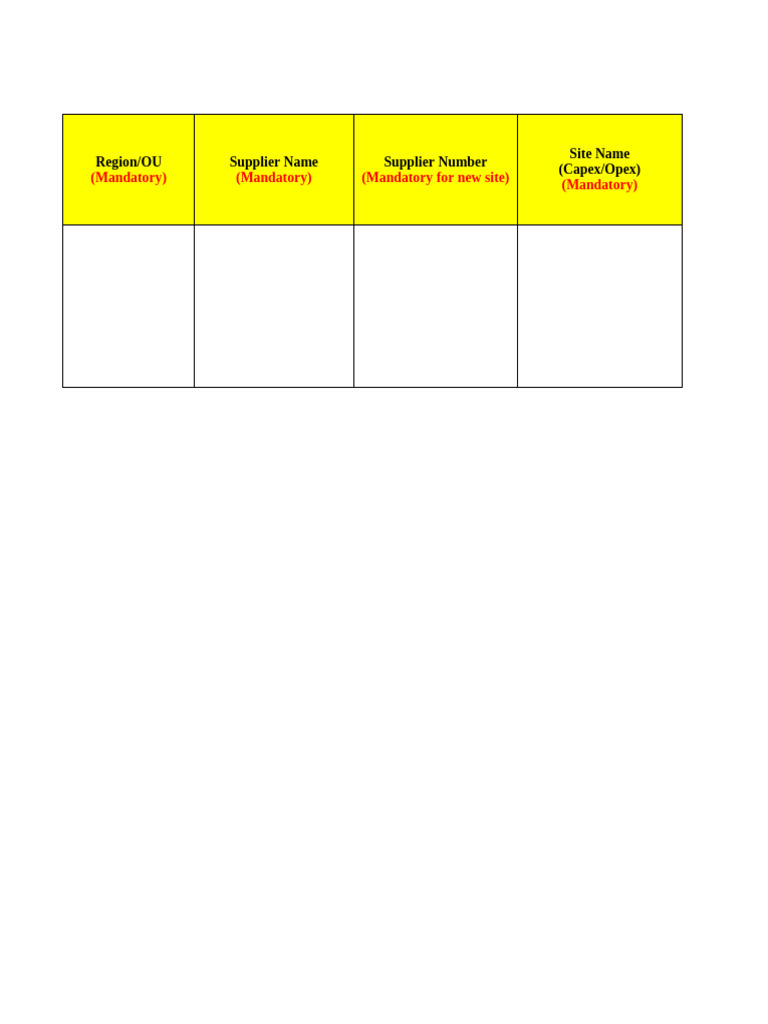 Supplier Registration Form Details | PDF