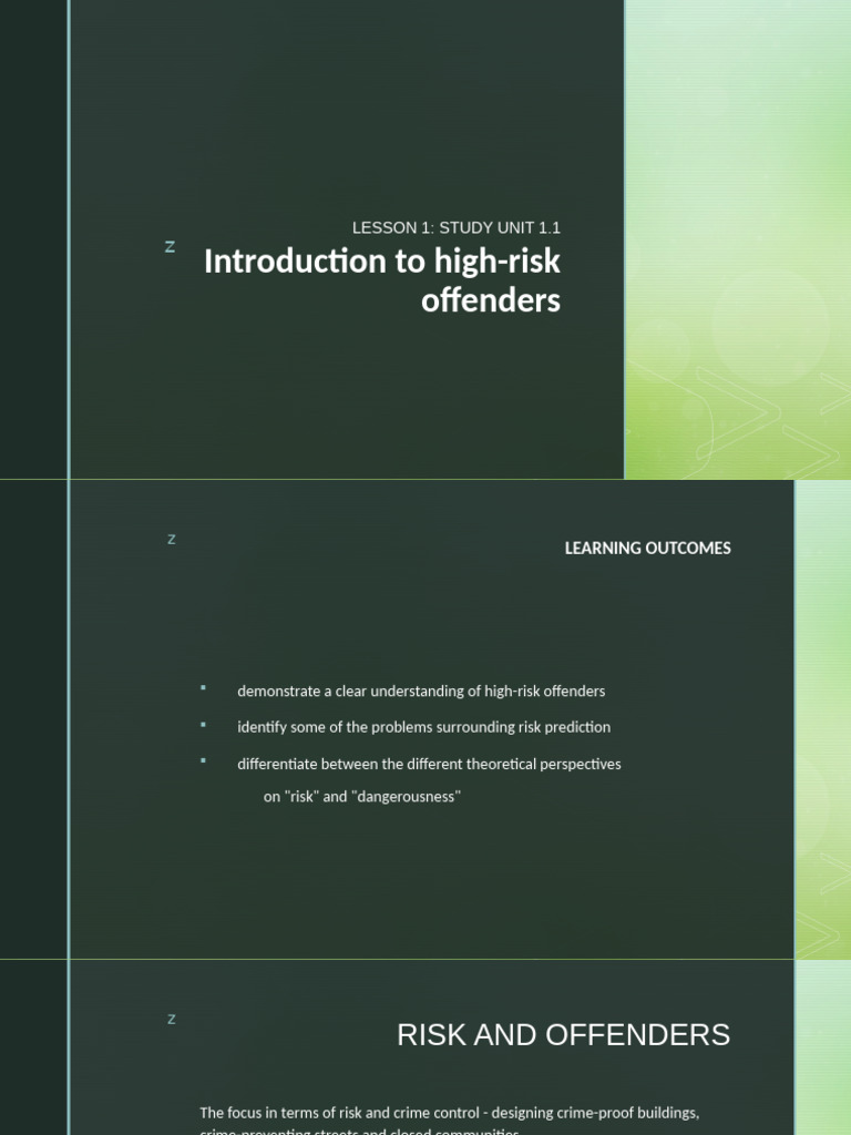 Understanding High-Risk Offenders | PDF | Crimes | Crime & Violence