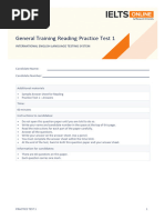 IELTS General Reading Practice Test | PDF