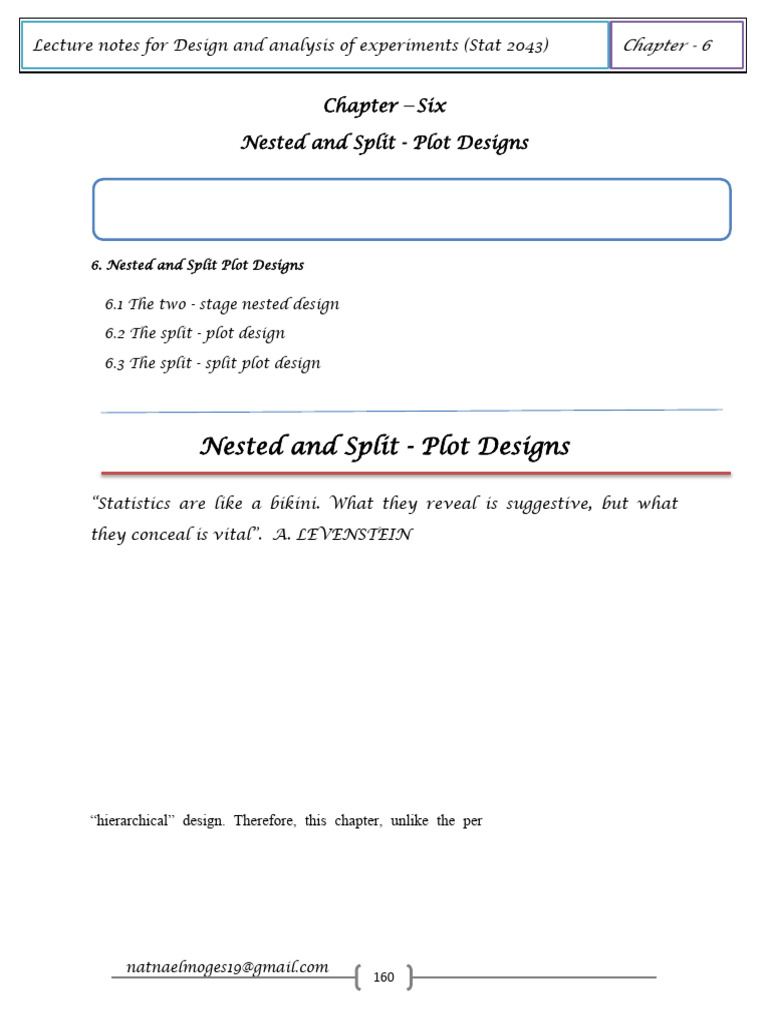 Chapter 6 Design of Experiment | PDF | Research Methods | Applied ...