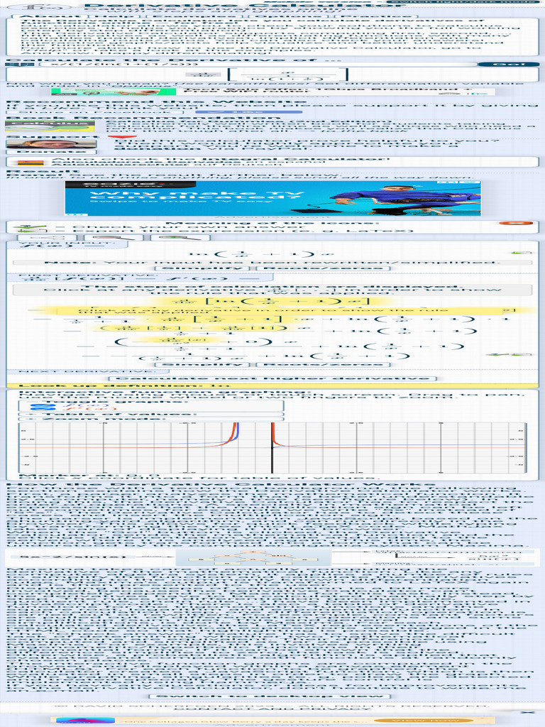 FIRST DERIVATIVE CALCULATOR WITH STEPS visual data 5