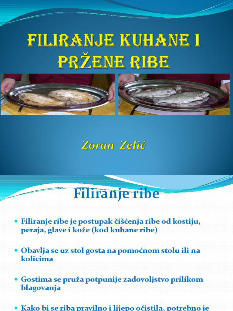 Konobar Up Filiranje Kuhane I Pržene Ribe 3 Razred | PDF