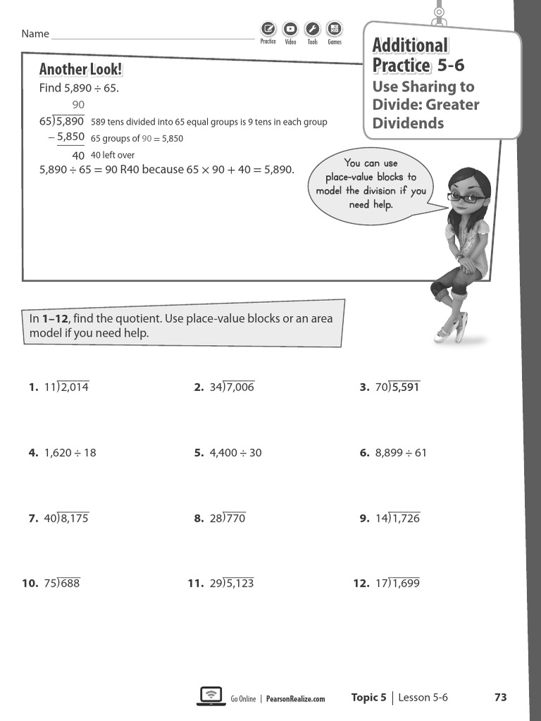 Envision math 5th grade topic 5 lesson 6 pdf