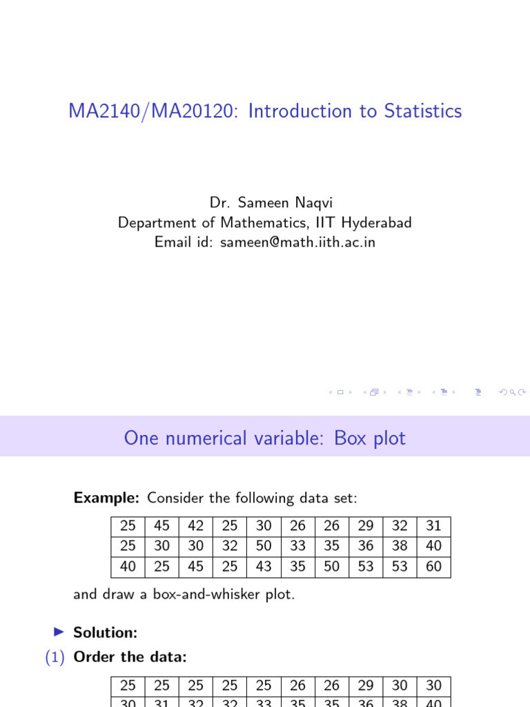 Lecture 8 - Jan 18 | PDF | Descriptive Statistics | Statistical Analysis
