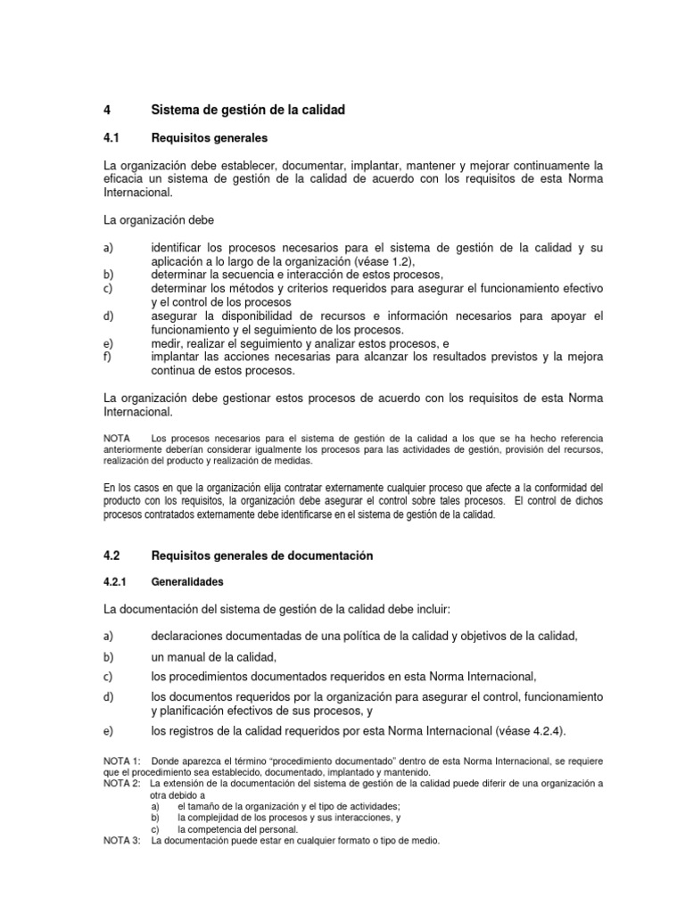 Requisitos ISO 9001 para Gestión de Calidad | PDF | Calidad (comercial ...
