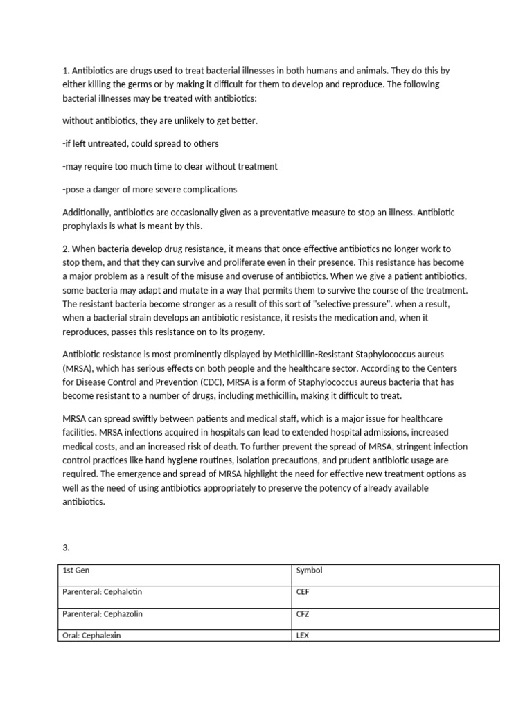 Antibiotics-WPS Office | PDF | Methicillin Resistant Staphylococcus ...
