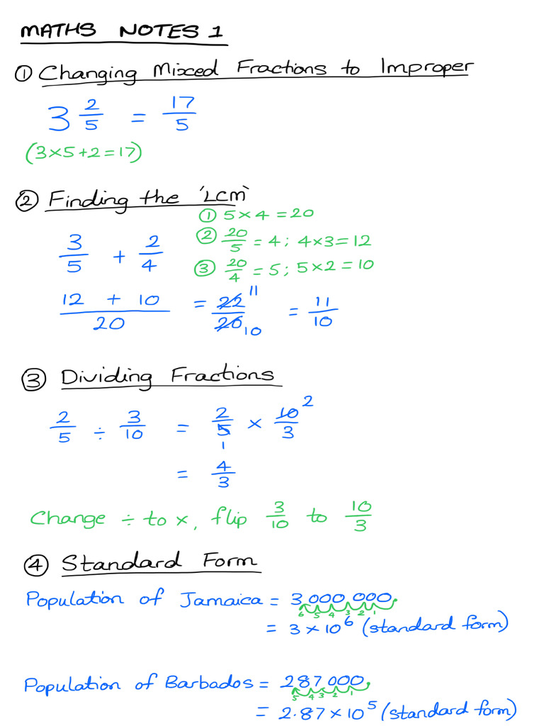 Maths Notes 1 | PDF