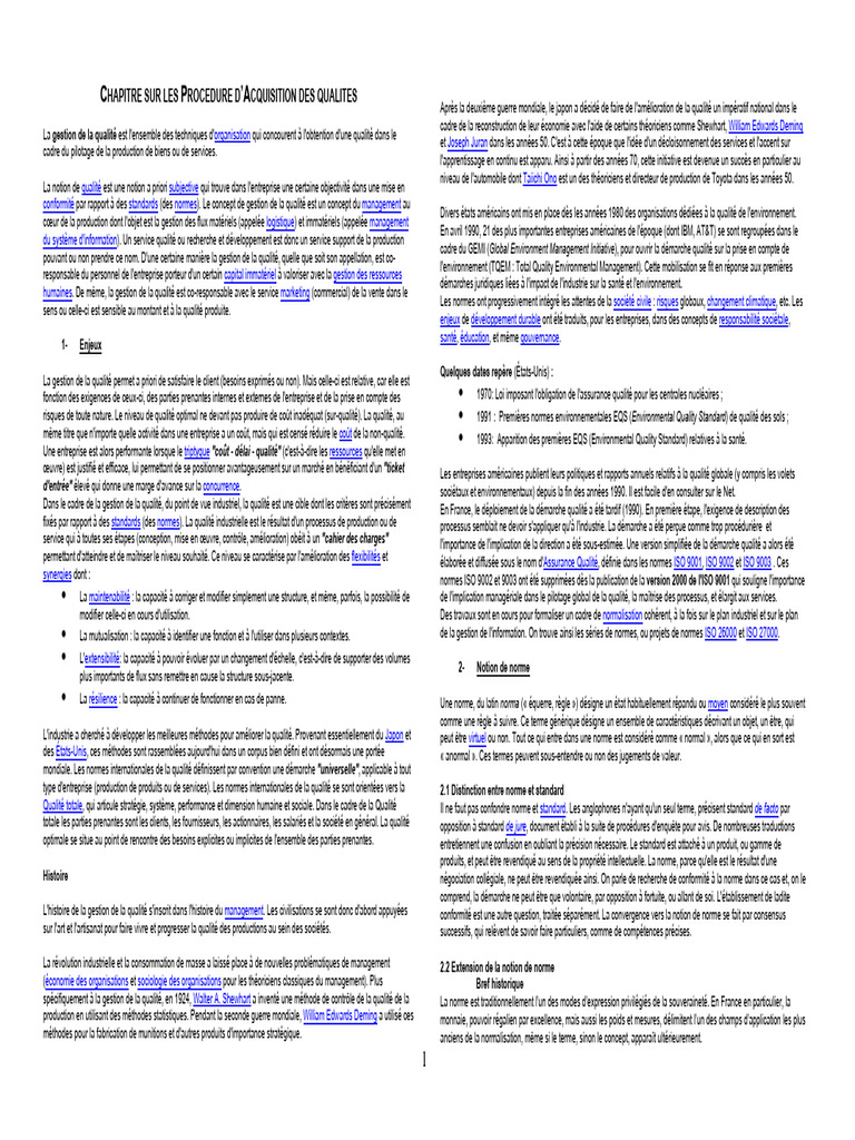 Gestion de la qualité et normes industrielles | PDF | Management de la ...