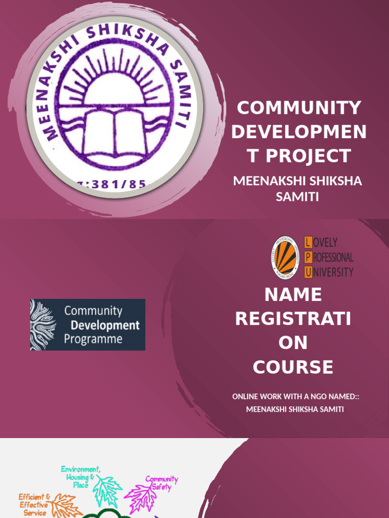 Community Development with Meenakshi Samiti | PDF
