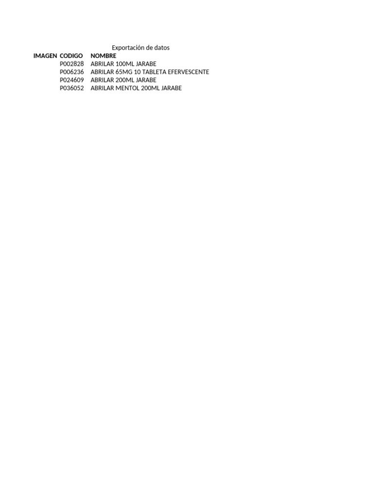 Exportación de Datos | PDF