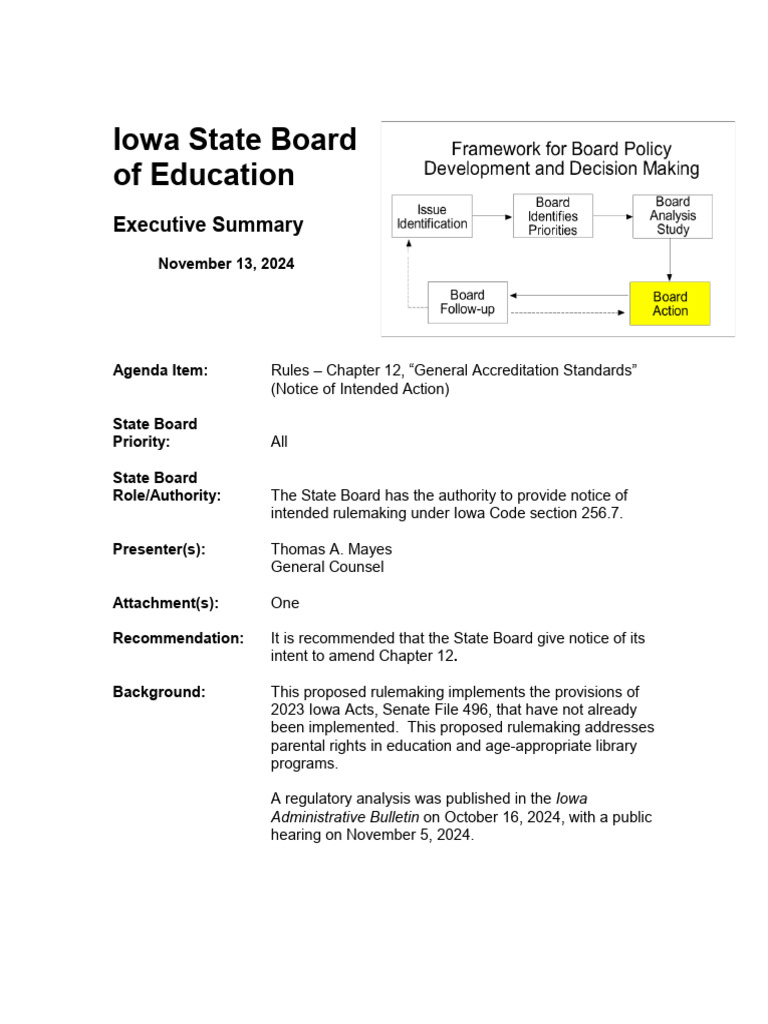 Iowa Education Rulemaking on Accreditation Standards | PDF | Rulemaking ...