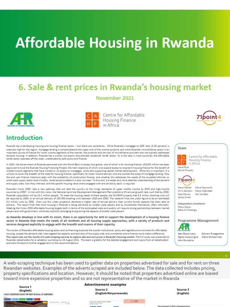 Affordable Housing Prices in Rwanda | PDF | Mortgages | Affordable Housing