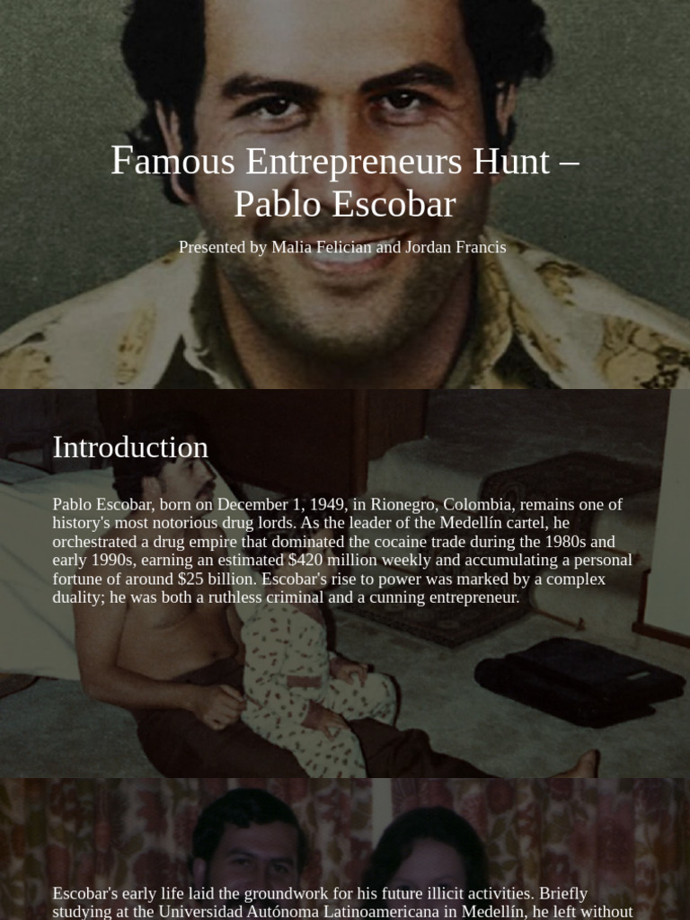 Famous Entreprenuer - Pablo Escobar | PDF | Illegal Drug Trade ...