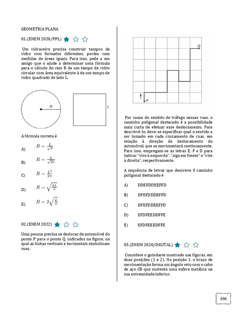 Questões de Geometria para ENEM | PDF | Triângulo | Geometria Euclidiana
