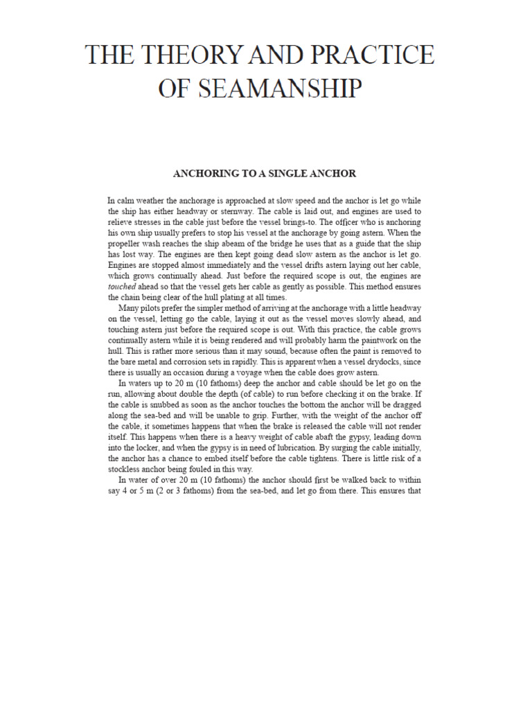 Anchoring Pdf Anchor Ships