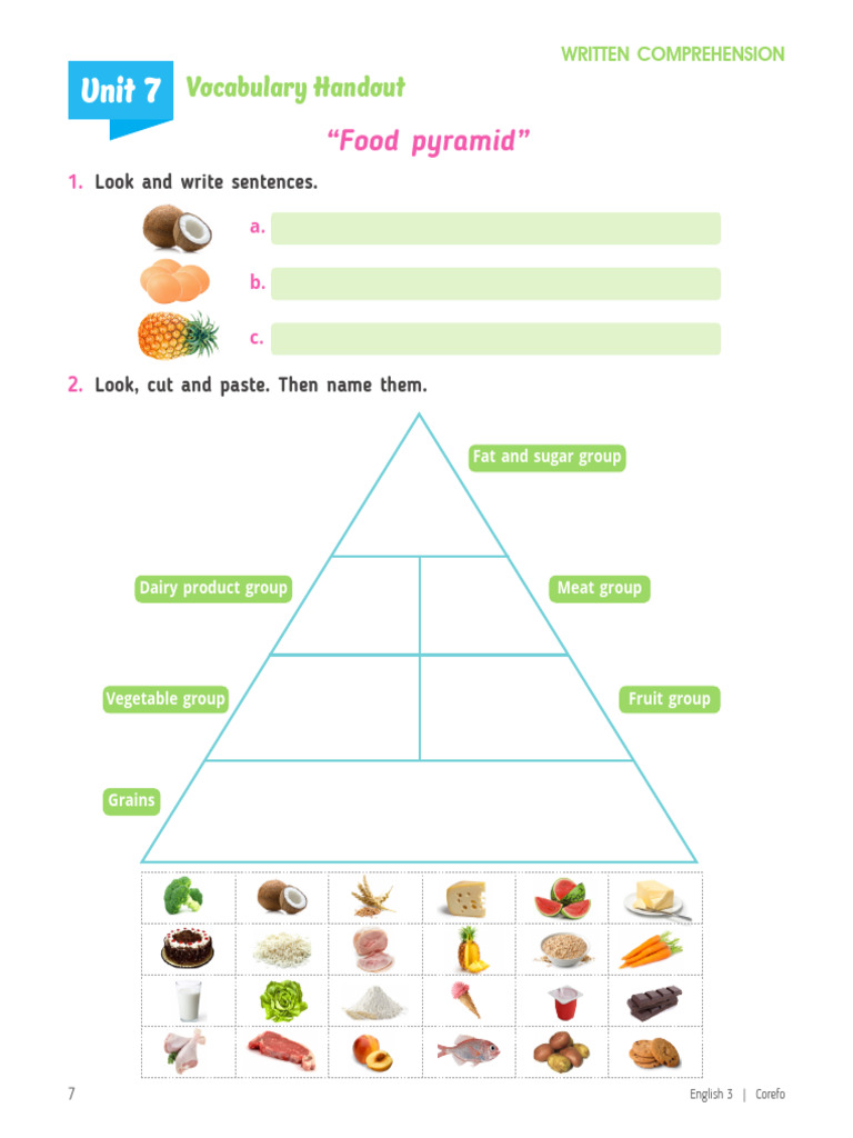 Vocabulary_ Food Pyramid 3ER GRADO | PDF