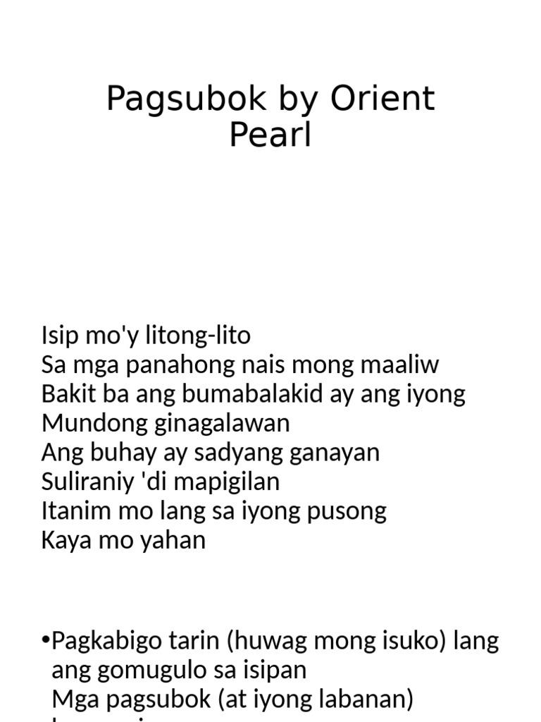 Pagsubok by Orient Pearl | PDF