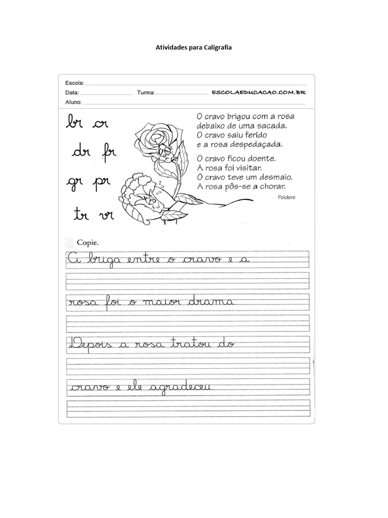 Exercícios de Caligrafia para Praticar | PDF