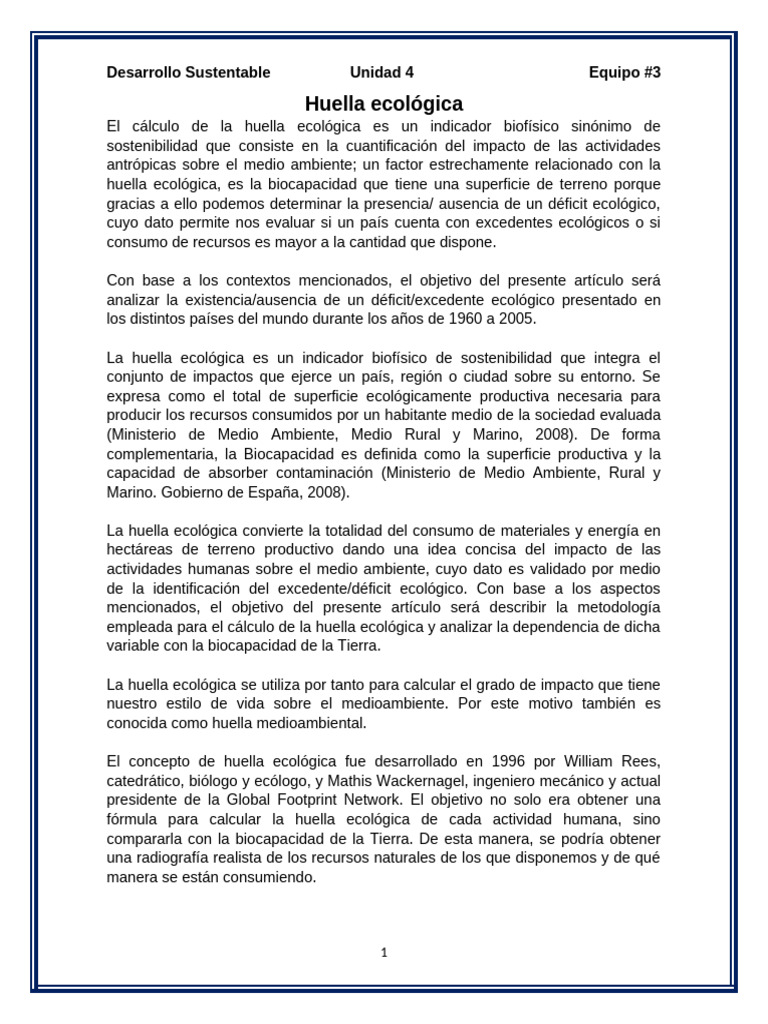 Huella Ecológica y Sostenibilidad | PDF | Residuos | Desarrollo sostenible