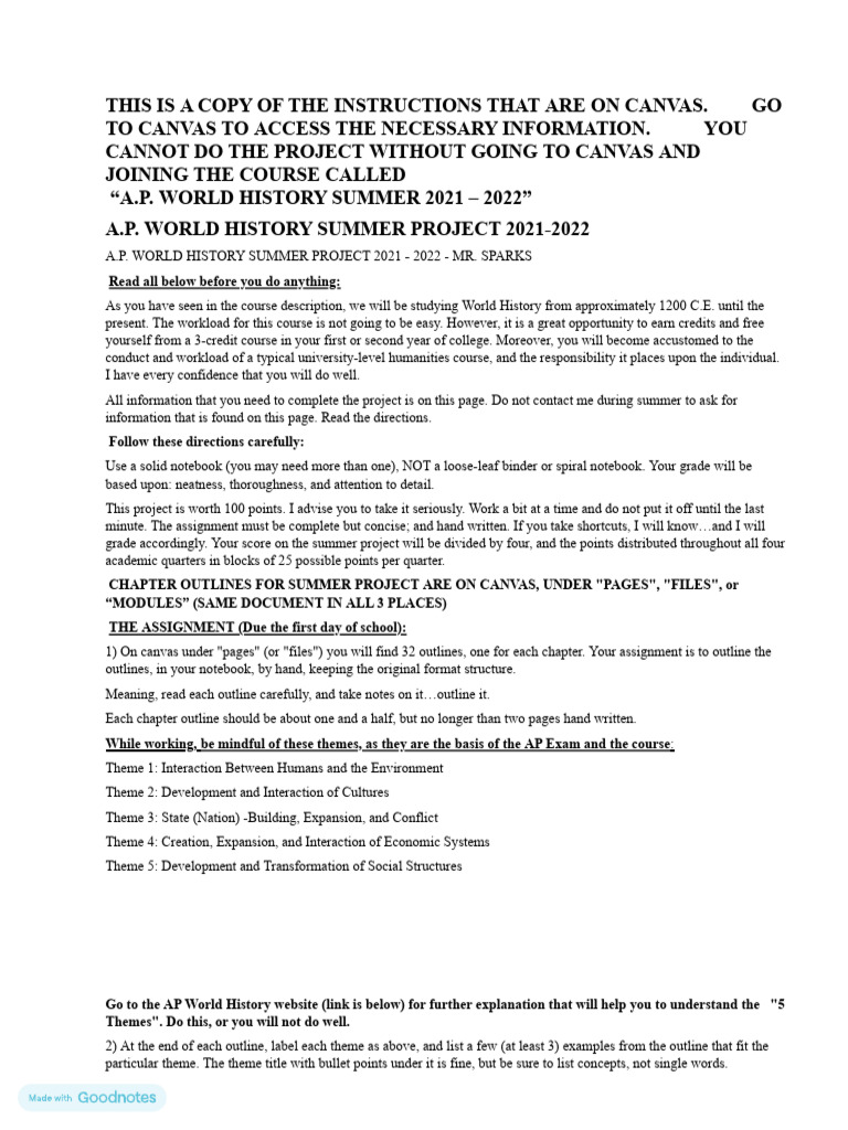 AP World History Chapter Outlines | PDF | Israelites | Mycenaean Greece