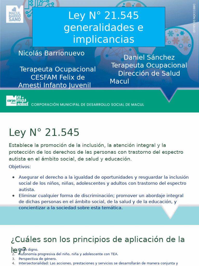 Ley 21.545: Inclusión y Derechos TEA | PDF | Espectro autista | Invalidez