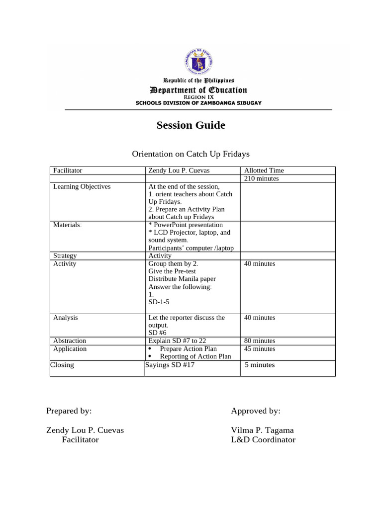 Session Guide Pdf Microsoft Power Point Cognition