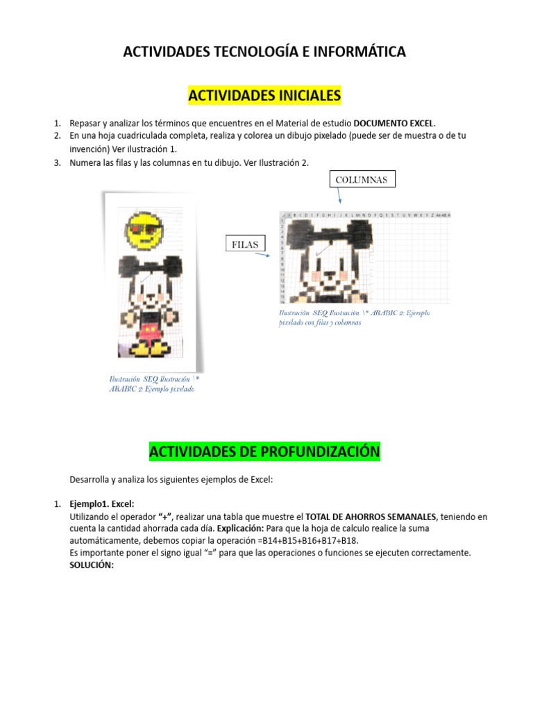 Actividades Excel_2024 .Docx PDF Hoja de cálculo Microsoft Excel