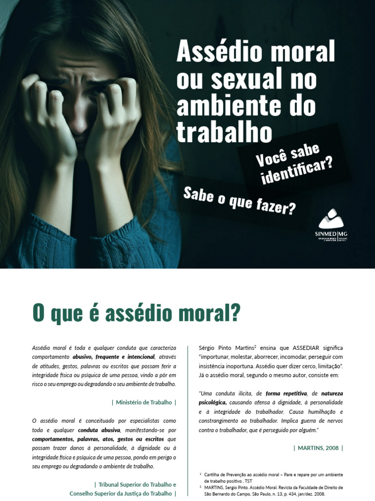 CARTILHA ASSEDIO MORAL E SEXUAL 700x500px SEPARADAS 1 | PDF | Assédio ...
