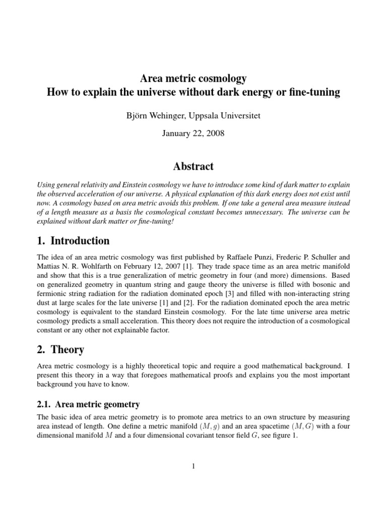 Bjorn Wehinger- Area metric cosmology: How to explain the ...